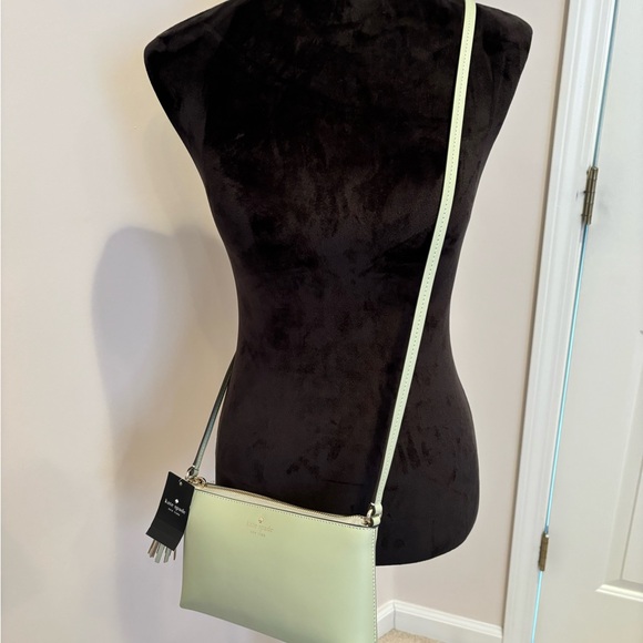 NWT KATE SPADE NEW YORK Smooth Leather Ivy Street Crossbody In Sage Bundl - Picture 6 of 8